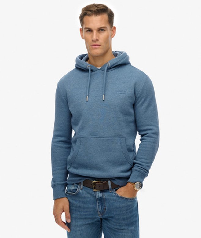 Superdry Vintage Logo Geborduurde Hoodie Light Blue