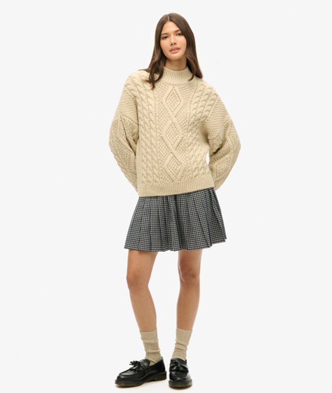 Geplooide Vintage Minirok Blauw Grootte: 8 afbeelding