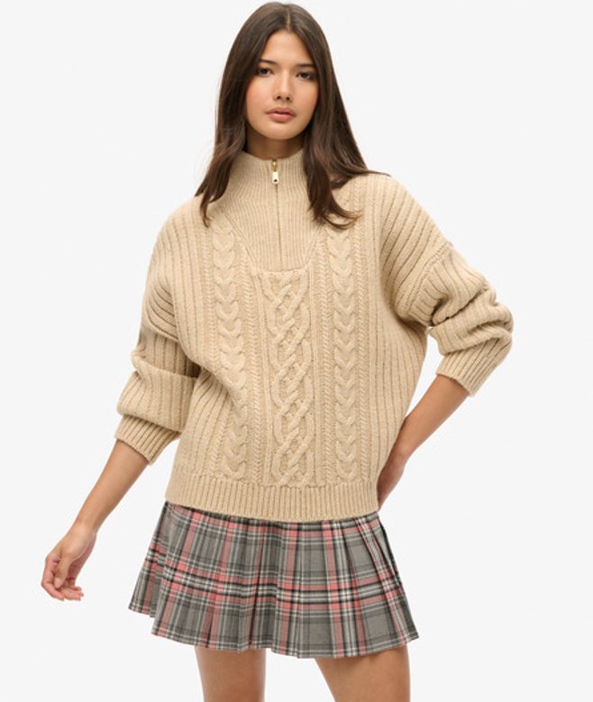 Superdry Women's Vintage Pleated Mini Skirt Multiple Colours / Vintage Pink Check