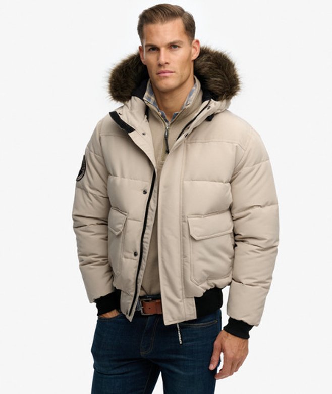 Superdry Everest Hooded Puffer Bomberjack Crème