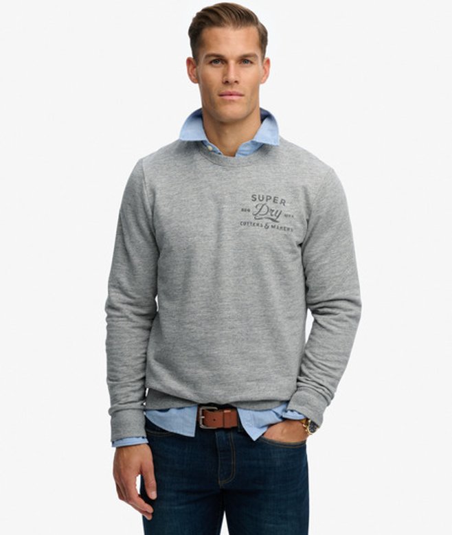 Superdry Cutters And Makers Sweatshirt met Losse Pasvorm Grey