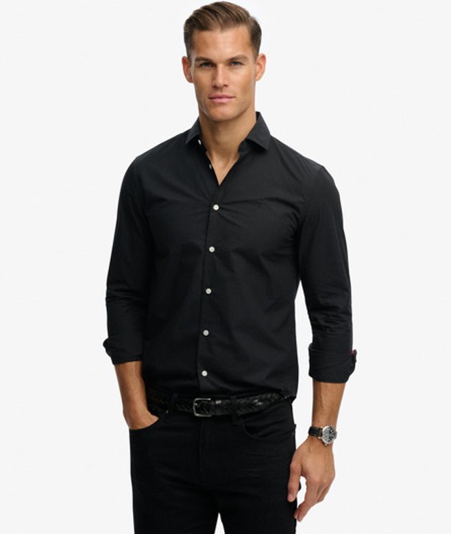 Superdry Klassiek Gesneden Overhemd Met Lange Mouwen Black