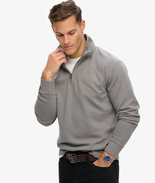 Essential Logo Raglan Henley Sweatshirt