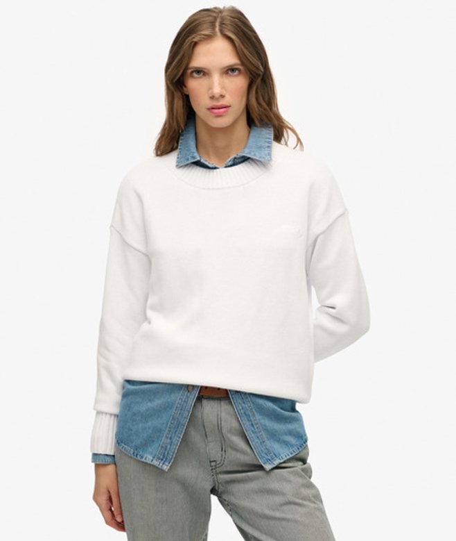 Essential Crew Neck Trui White Grootte: 42 afbeelding