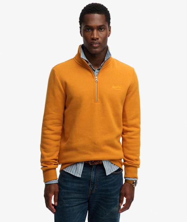 Vintage Logo Geborduurde Halve Rits Sweater