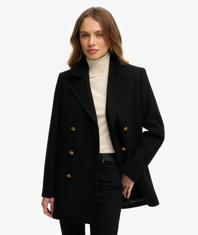 Dubbele Rij Peacoat Black Grootte: 42 afbeelding