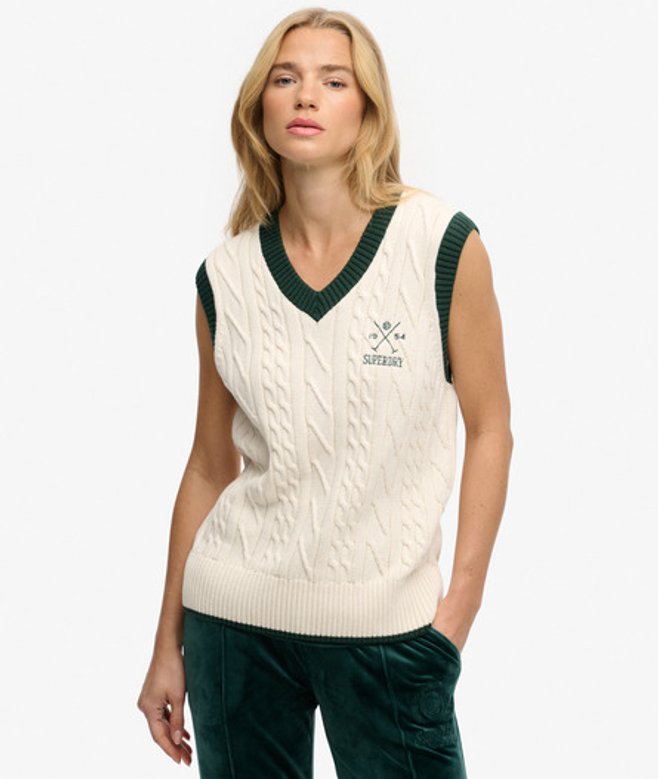 Heritage Gebreide Tanktop White Grootte: 40 afbeelding
