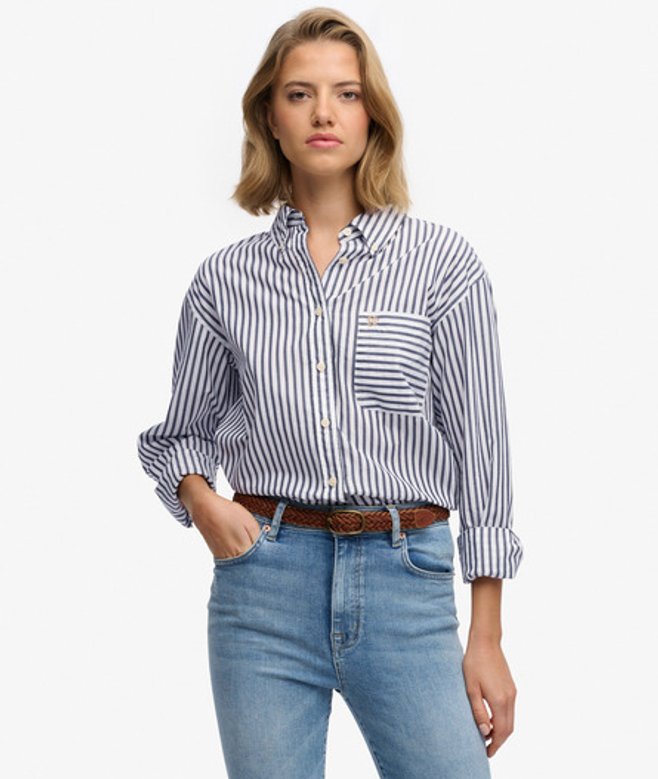 Poplin Relaxed Overhemd Met Lange Mouwen