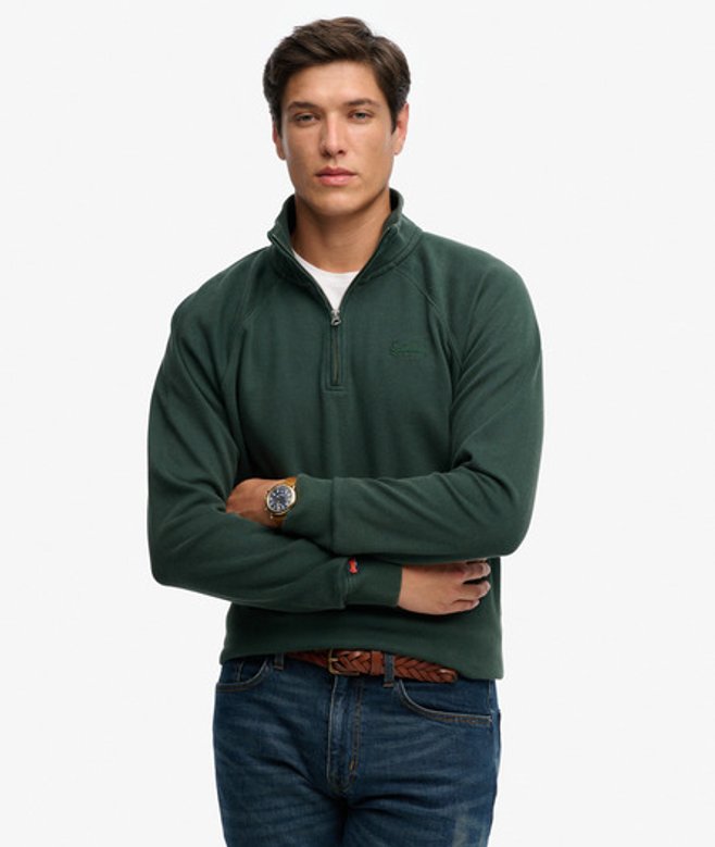Essential Logo Raglan Henley Sweatshirt