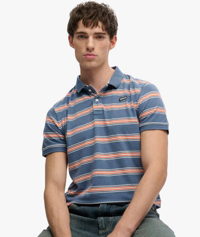Vintage Stripe Jersey Poloshirt