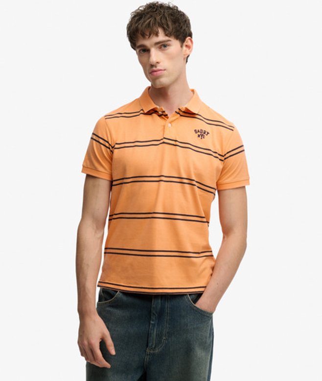 Superdry Vintage Stripe Jersey Poloshirt Orange