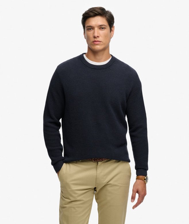 Gestructureerde Crew Knit Trui