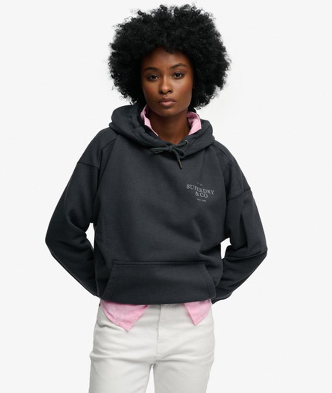 Superdry Luxe Casual Relaxed Hoodie Blauw