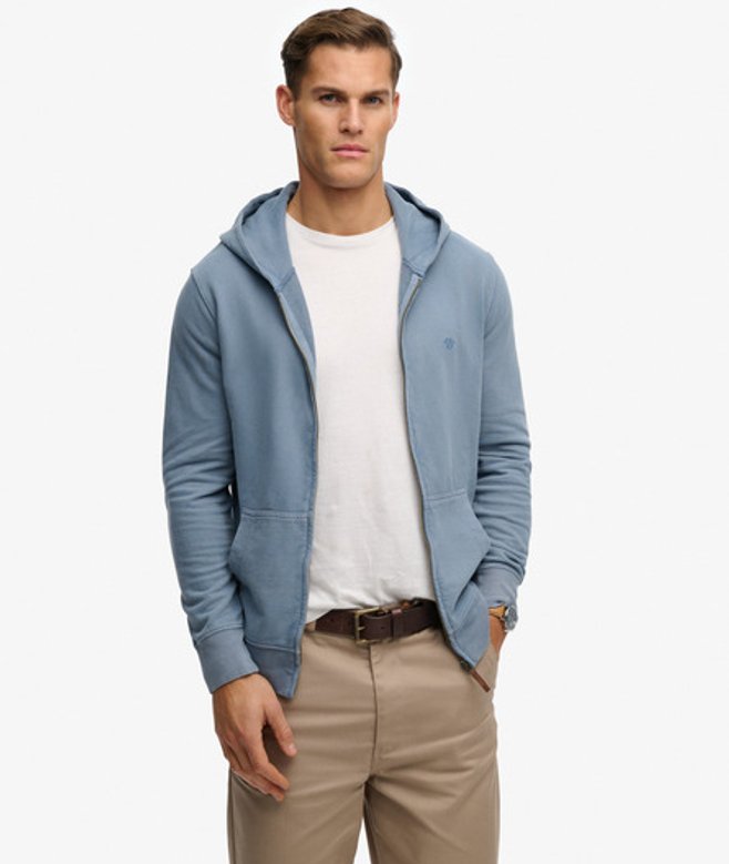 Superdry Classic Essential Zip Hoodie Light Blue