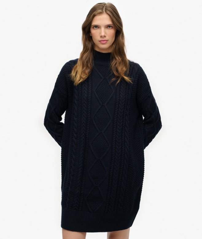 Slouchy Cable Knit Jurk