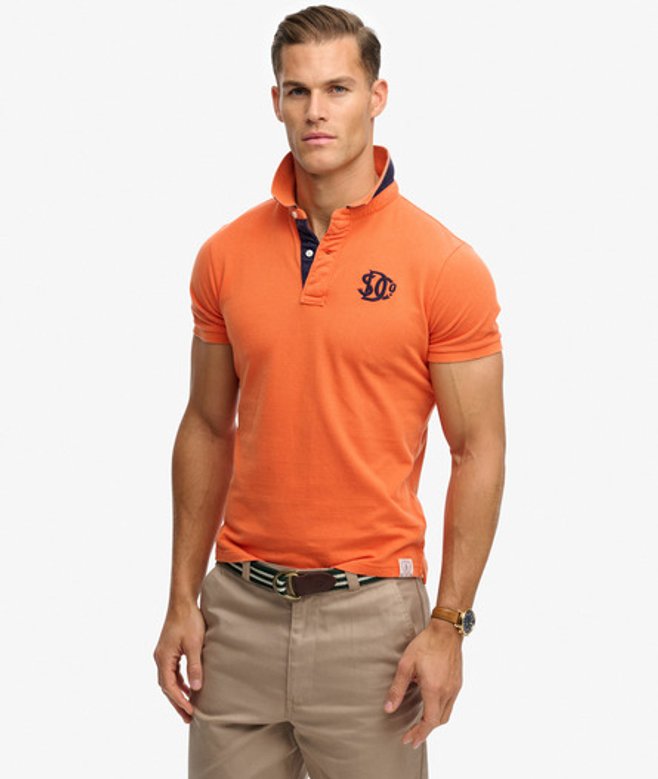 Superdry Piqu&eacute; Monogram Poloshirt Orange