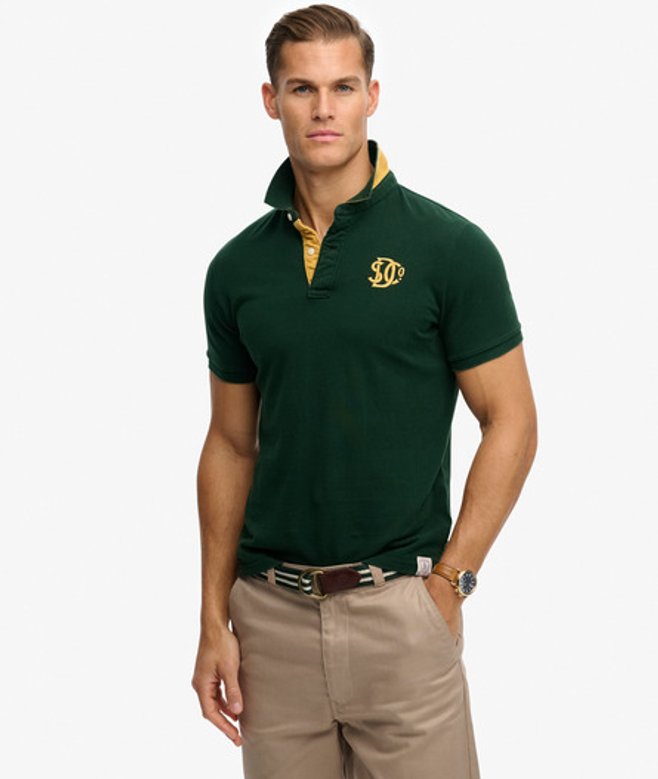 Superdry Piqu&eacute; Monogram Poloshirt Green