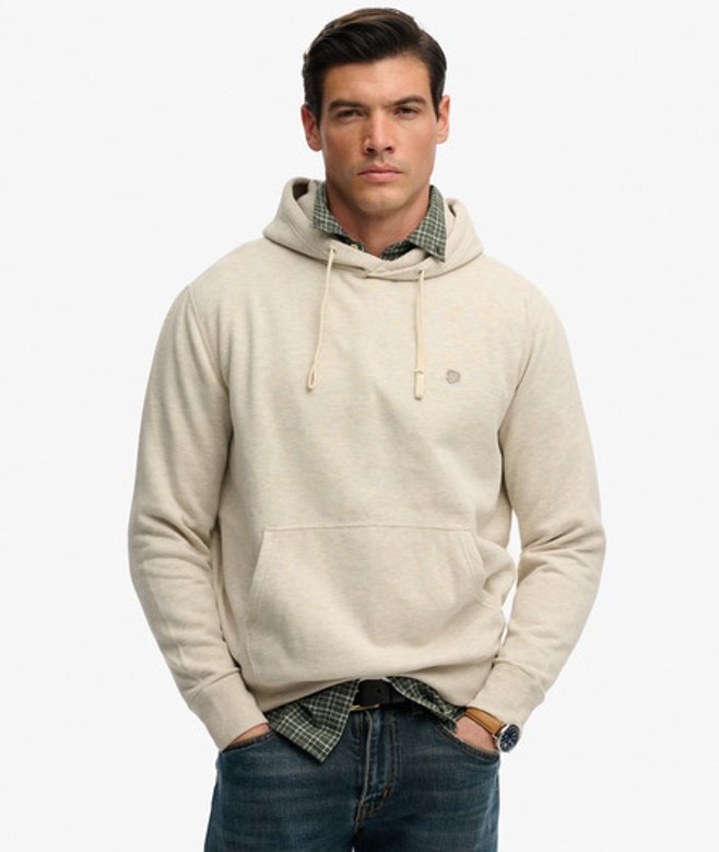Superdry Monogram Geborduurde Hoodie Cr&egrave;me