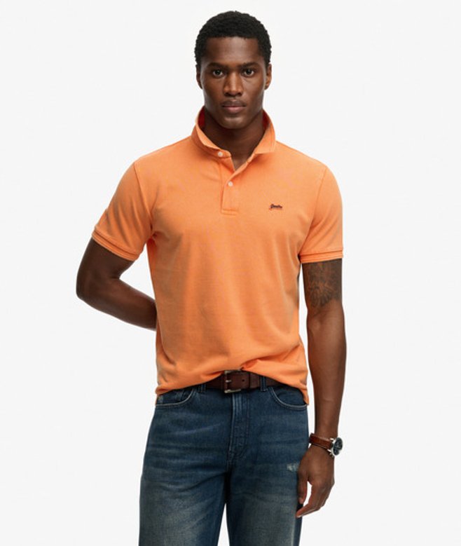 Superdry Klassiek Piqu&eacute; Poloshirt Orange
