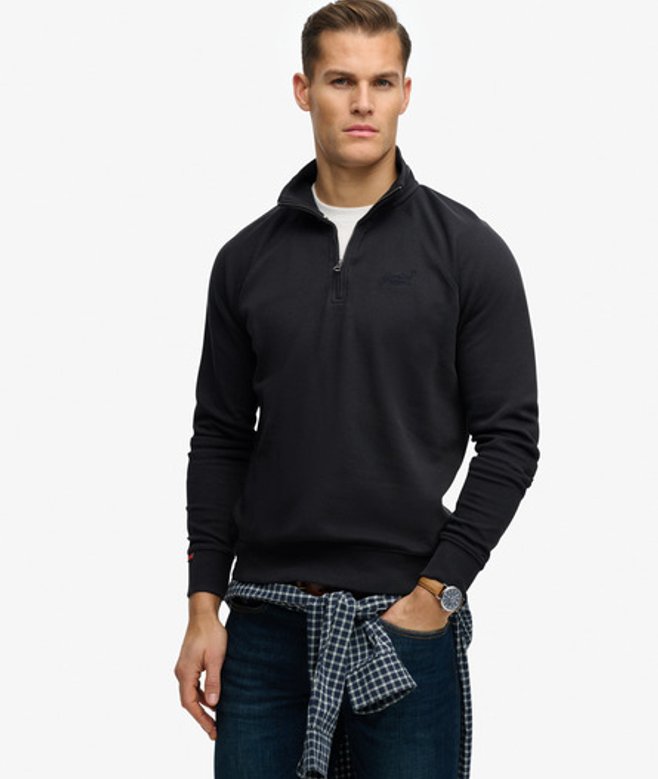 Essential Logo Raglan Henley Sweatshirt