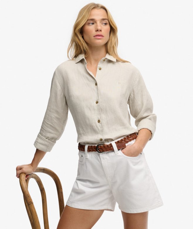 Mid Rise Denim Shorts