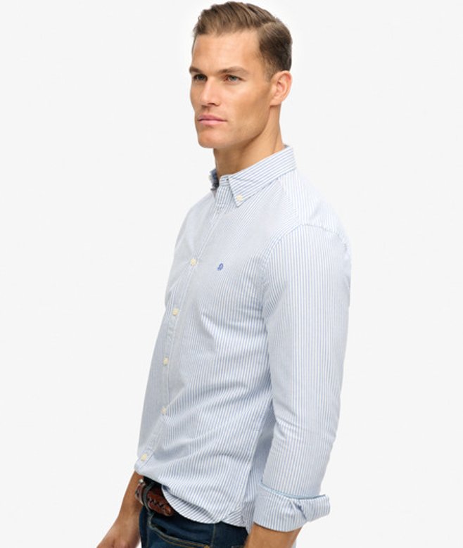 Superdry Preppy Oxford Overhemd met Lange Mouwen Blue