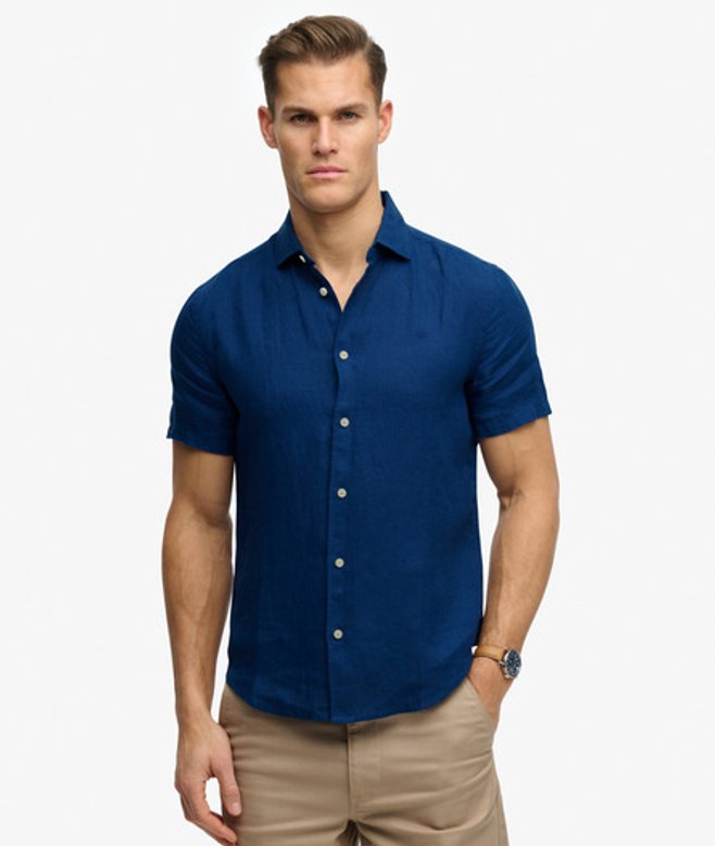 Riviera Linnen Overhemd met Korte Mouwen