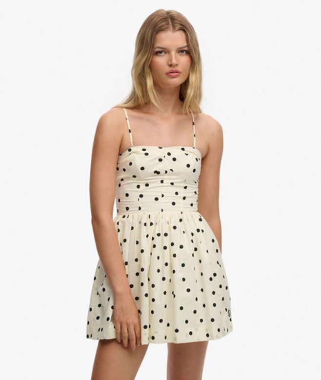Superdry Korset Cami Mini-jurk Cr&egrave;me