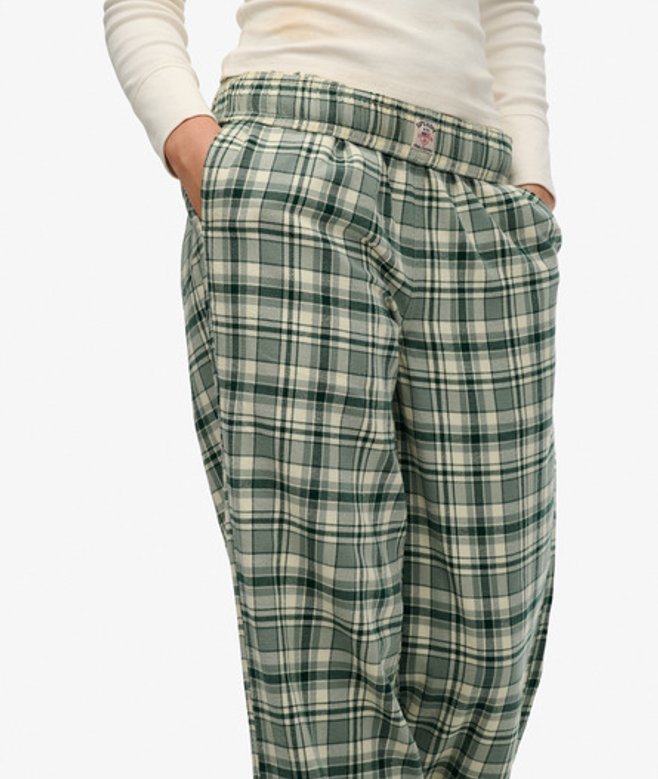 Katoenen Geruite Broek met Elastische Band