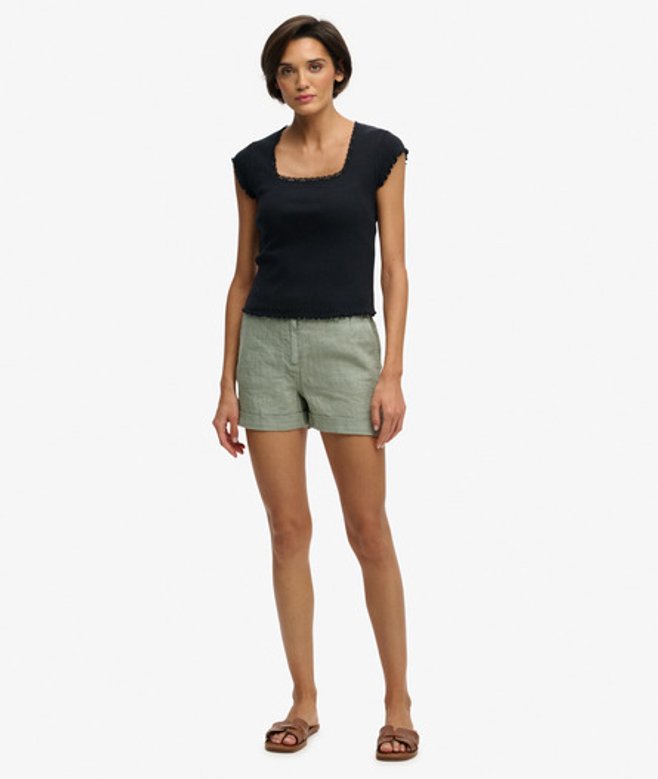 Linnen Shorts Met Middelhoge Taille