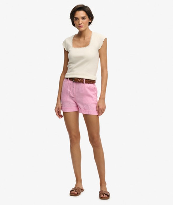 Linnen Shorts Met Middelhoge Taille