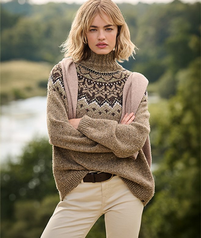 Fairisle Trui met Hoge Hals