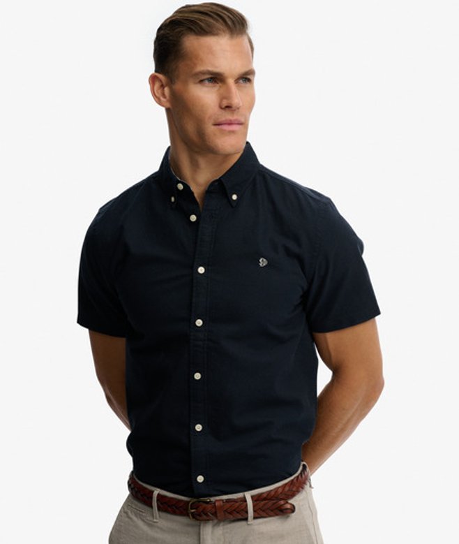 Preppy Oxford Overhemd met Korte Mouwen