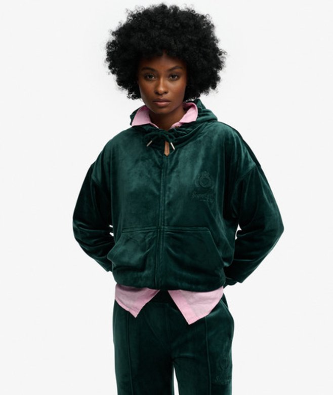 Country Club Velour Zip Hoodie