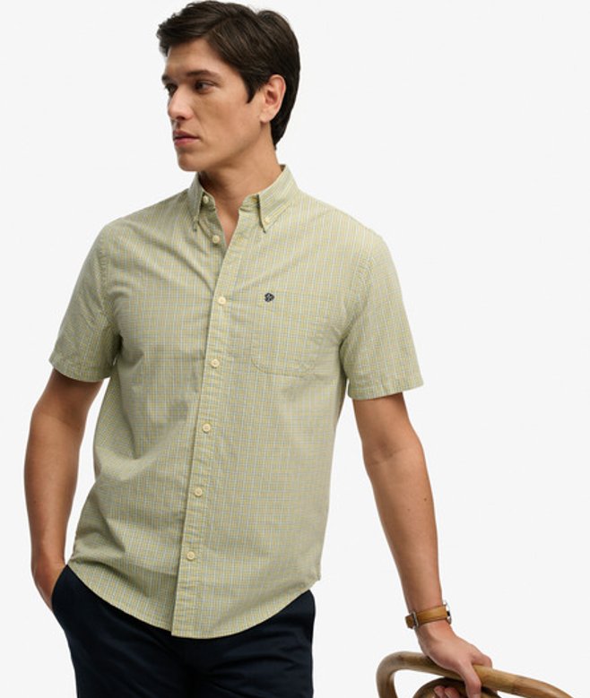 Preppy Poplin Overhemd met Korte Mouwen