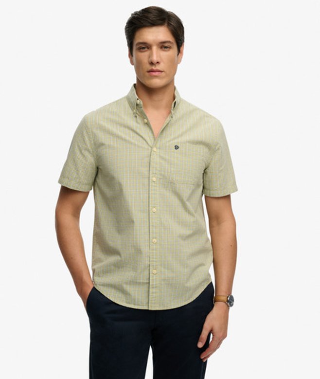 Preppy Poplin Overhemd met Korte Mouwen