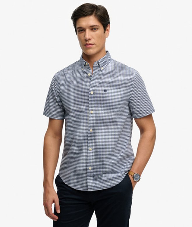 Preppy Poplin Overhemd met Korte Mouwen