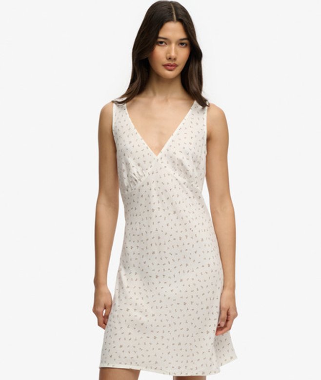 Geprinte Mini-jurk met Sweetheart Halslijn