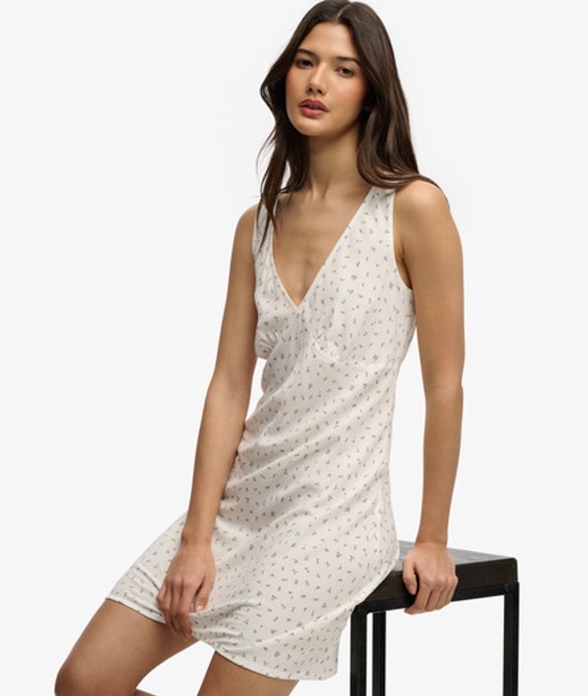 Geprinte Mini-jurk met Sweetheart Halslijn