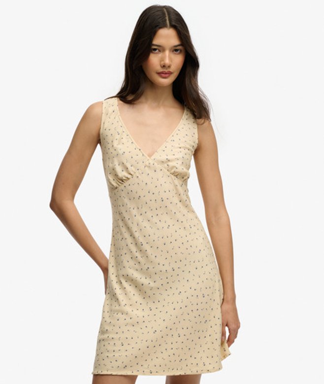 Geprinte Mini-jurk met Sweetheart Halslijn