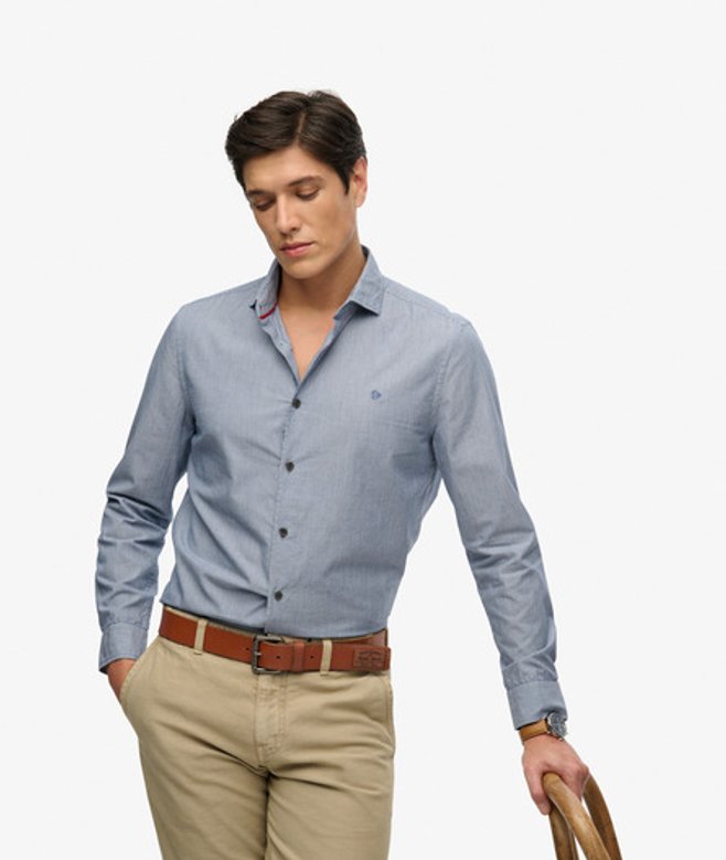Poplin Overhemd Met Lange Mouwen En Cut Away Kraag