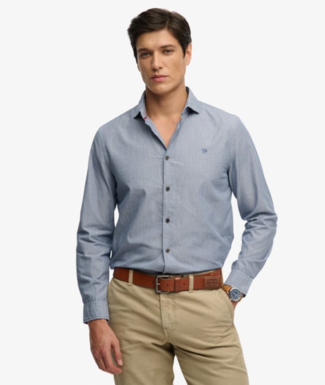 Poplin Overhemd Met Lange Mouwen En Cut Away Kraag