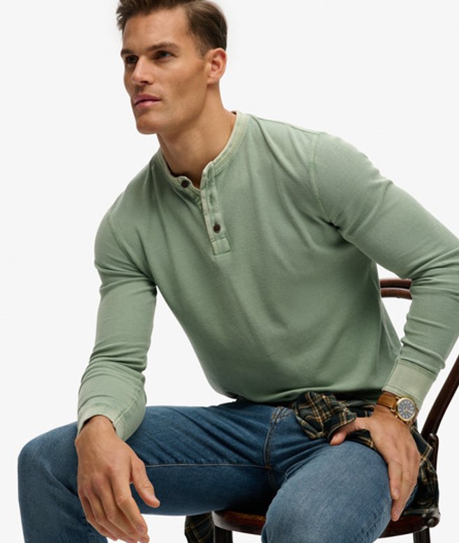 Lichtgewicht Gestructureerd Grandad Shirt