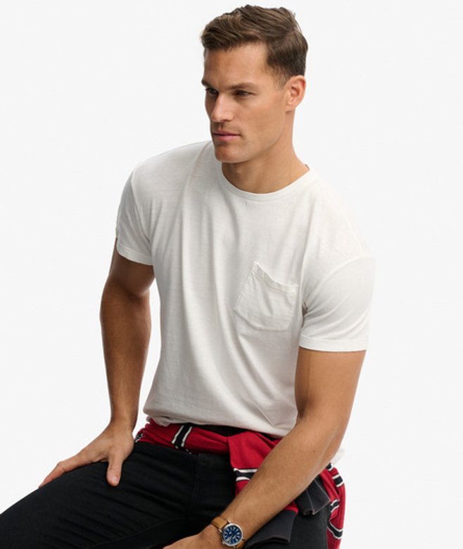 Klassiek Katoenen Linnen T-shirt met Zak