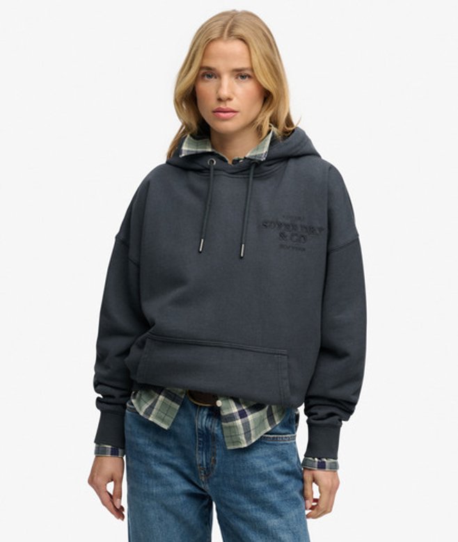 Luxe Casual Geborduurde Relaxed Hoodie