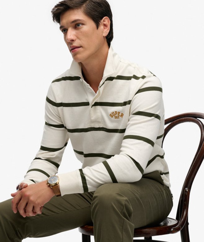 Vintage Athletic Stripe Rugby Top