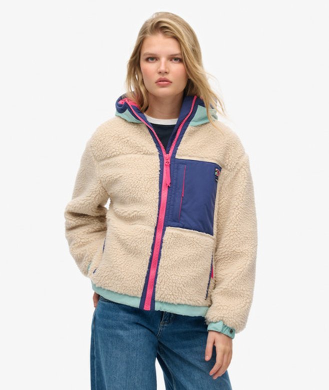 Vintage Fleece Jas Met Capuchon