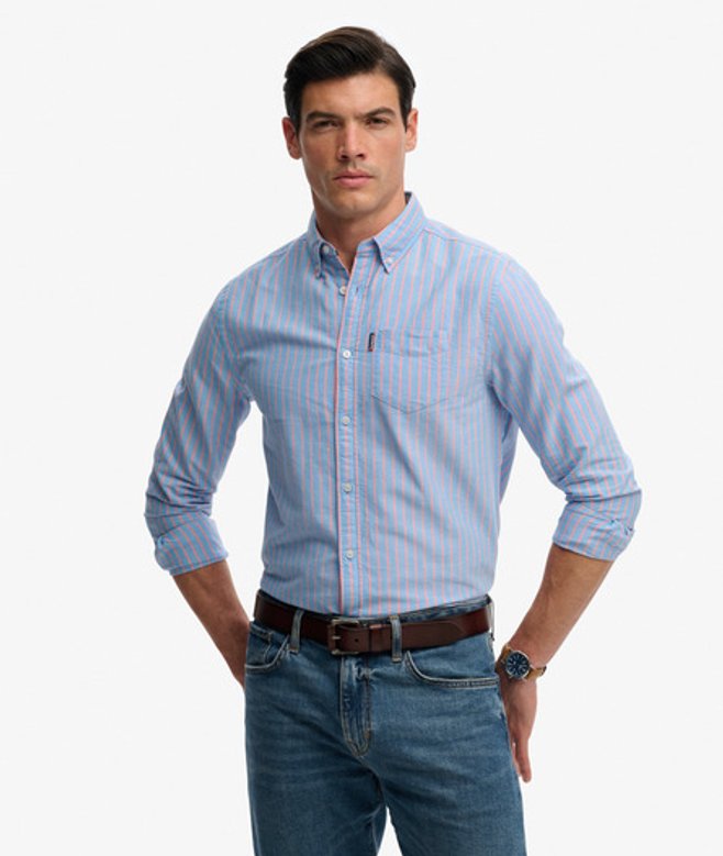Superdry Essential Oxford Overhemd met Lange Mouwen Blue