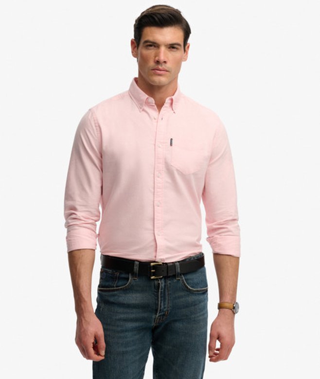 Superdry Essential Oxford Overhemd met Lange Mouwen Pink