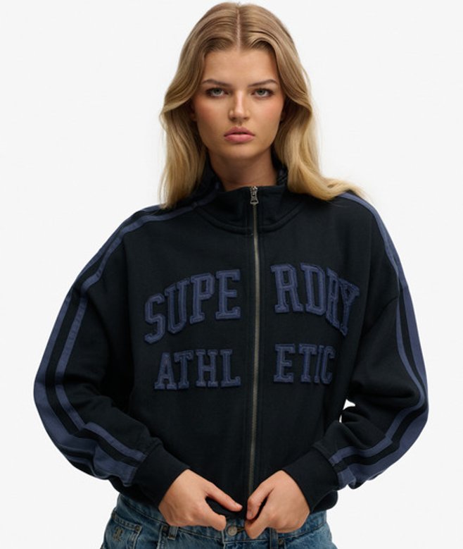 Athletic Essentials Applique Losse Zip Track Top